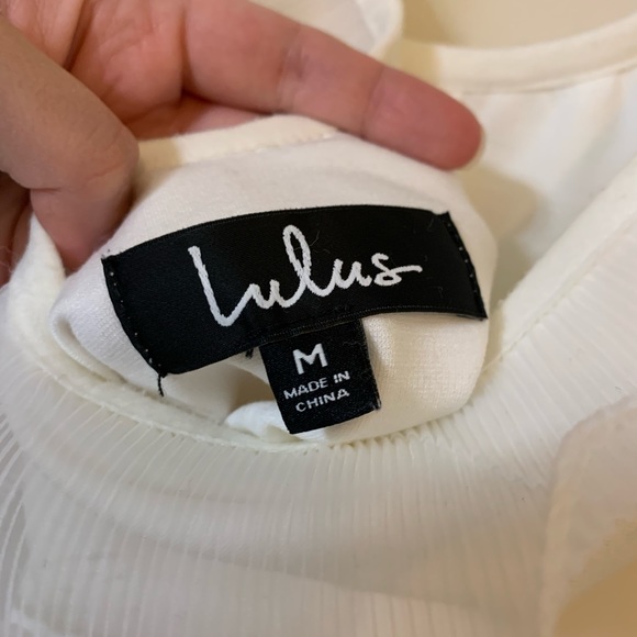 White Bodysuit with Shear Ruffle - Picture 3 of 4